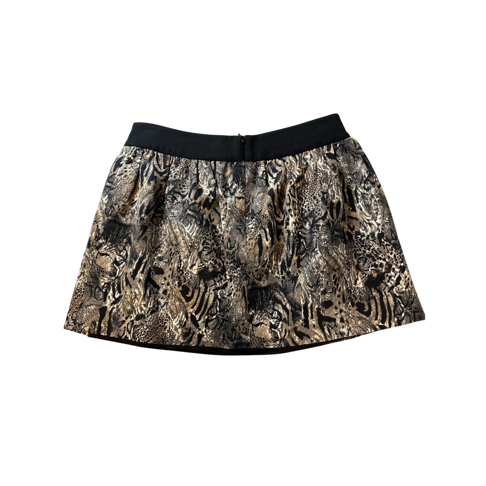Haung Shu Chi Animal Print Mini Skirt‎ Gold Black Leopard Tiger Snake Size S - Picture 6 of 10